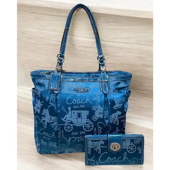 Y2K Coach F15157 Gallery Horse & Carriage Tote & Turnlock Checkbook Wallet - Picture 16 of 16